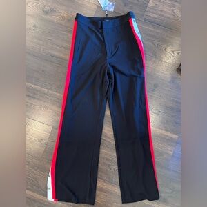 Stylish Black Trousers with Red and white Stripes